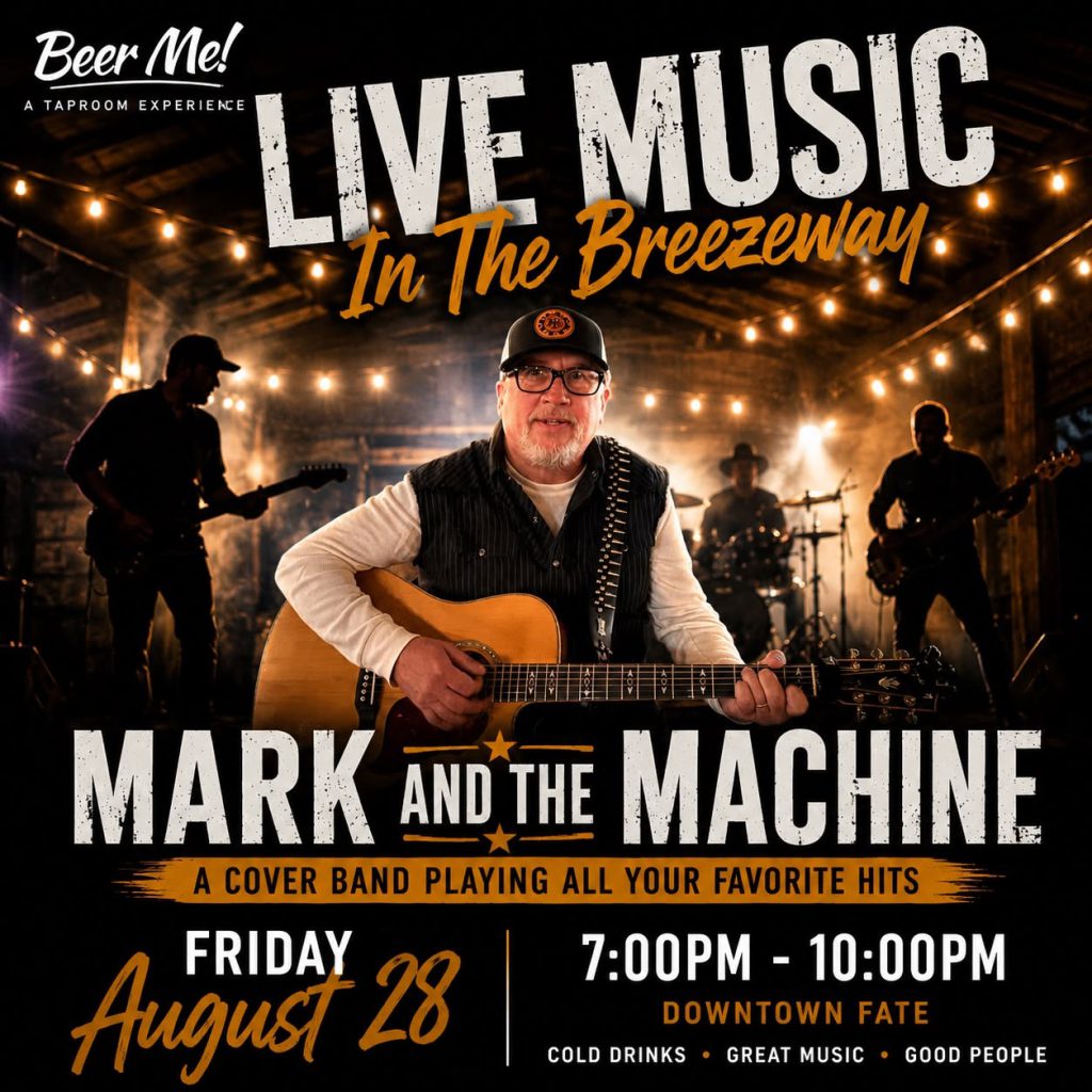 Live Music Mark & The Machine at Beer Me! Taproom & Wine Bar in Fate, TX