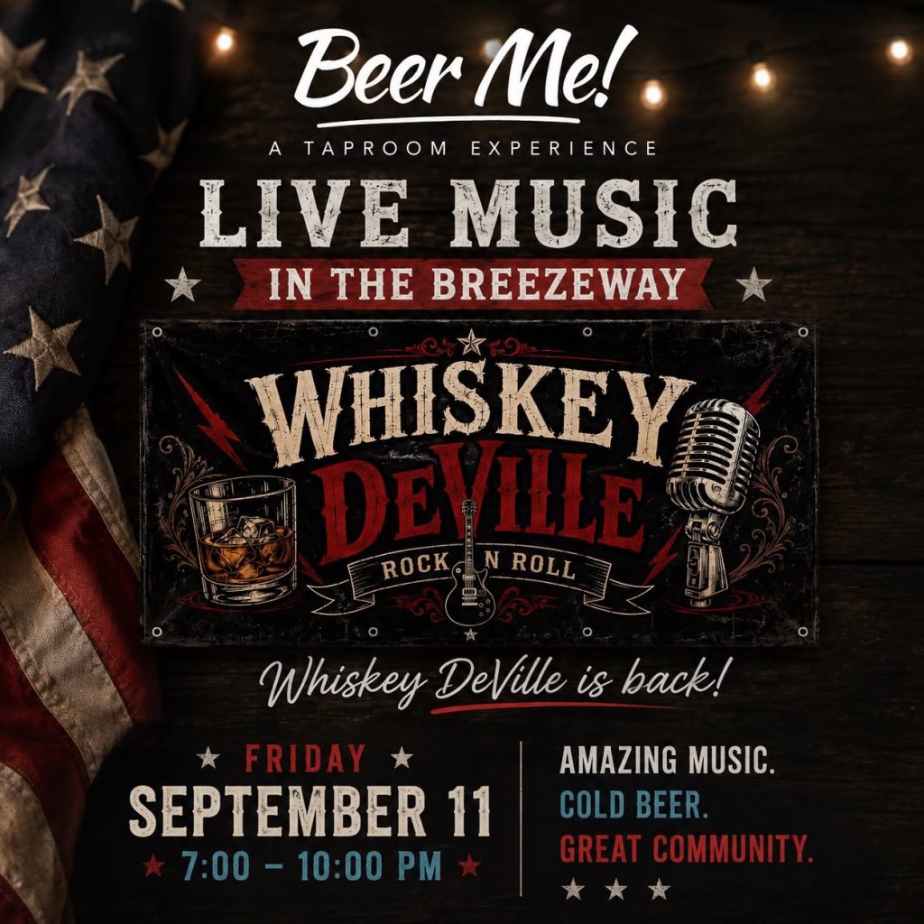Live Music Whiskey Deville at Beer Me! Taproom & Wine Bar in Fate, TX